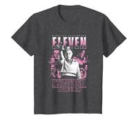 Stranger Things Eleven Poster Maglietta, Bambini, Grigio Scuro, 12 Anni