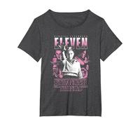 Stranger Things Eleven Poster Maglietta, Donna Plus-Size, Grigio Scuro, 3X