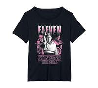 Stranger Things Eleven Poster Maglietta, Donna Plus-Size, Nero, 3X