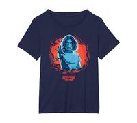 Stranger Things Eleven Reach out Maglietta, Donna Plus-Size, Navy, 3X