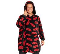 Stranger Things Felpa Donna - Felpa Coperta con Cappuccio Felpe Oversize Pile Taglia Unica per Ragazze - Blanket Hoodie Official (Nero/Rosso)