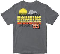 STRANGER THINGS Hawkins 1985 T-Shirt Grigia Pyramid INT Large Int Official