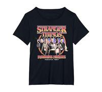Stranger Things Hawkins Heroes Group 1987 Maglietta, Donna Plus-Size, Nero, 1X