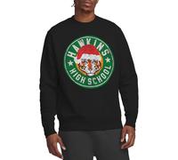 Stranger Things Hawkins High School Christmas Logo Unisex Sweatshirt, Black, Small