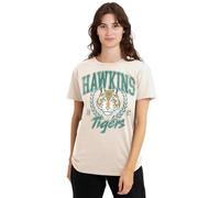 Stranger Things Hawkins Tigers Donna T-Shirt Sabbia Chiaro L 100% Cotone Regular