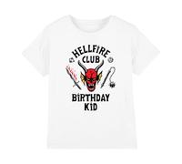 Stranger Things Hellfire Birthday Kid T-Shirt Bambini, Bianco, 9-11 A