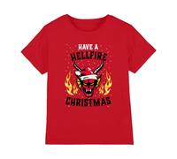 Stranger Things Hellfire Christmas Kids T Shirt, Red, 9-11