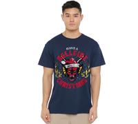 Stranger Things Hellfire Christmas Unisex T Shirt, Navy, XX-Large