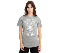 Stranger Things Hellfire Club Bones Ladies T Shirt, Athletic Heather, X-Large