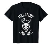 Stranger Things Hellfire Club Bones Maglietta, Bambini, Nero, 2 Anni