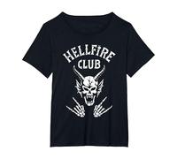 Stranger Things Hellfire Club Bones Maglietta, Donna Plus-Size, Nero, 5X