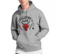 Stranger Things Hellfire Club, Felpa con Cappuccio Unisex, Colore Grigio mélange, Taglia S