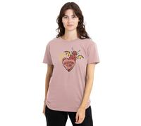 Stranger Things Hellfire Club Heart Ladies T Shirt, Pink, Medium