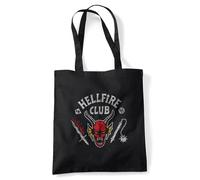 Stranger Things Hellfire Club Invert Borsa Riutilizzabile Per La Spesa Da Viaggio, Nera