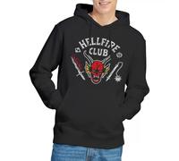 Stranger Things Hellfire Club Invert Felpa con Cappuccio Unisex, Nero, M