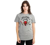 Stranger Things Hellfire Club T-Shirt Donna, Grigio Heather Sportivo, L