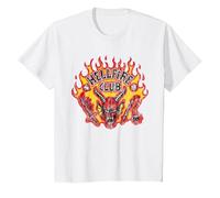 Stranger Things Hellfire Flames Maglietta, Bambini, Bianco, 10 Anni