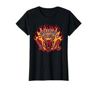Stranger Things Hellfire Flames Maglietta, Donna, Nero, S