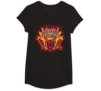 Stranger Things Hellfire Flames Maglietta, Ragazze, Nero, XS