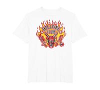 Stranger Things Hellfire Flames Maglietta, Uomo Taglie Grandi, Bianco, 5X Tall