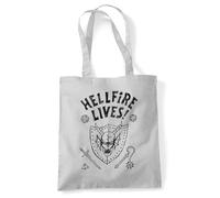 Stranger Things Hellfire Graduation Borsa Tote Riutilizzabile per Spesa e Viaggi, Argento