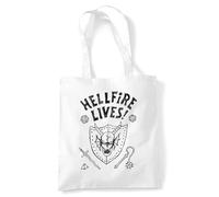 Stranger Things Hellfire Graduation Borsa Tote Riutilizzabile per Spesa e Viaggi, Bianco