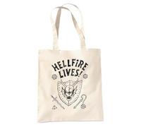 Stranger Things Hellfire Graduation Borsa Tote Riutilizzabile per Spesa e Viaggi, Naturale