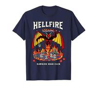Stranger Things Hellfire Hawkins High Club Maglietta, Uomo, Navy, S