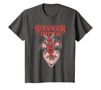 Stranger Things Hellfire Heart Maglietta, Bambini, Asfalto, 4 Anni