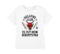 Stranger Things Hellfire It's My Birthday T-Shirt Bambini, Bianco, 7-8 A
