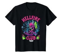 Stranger Things Hellfire Neon Dice Maglietta, Bambini, Nero, 2 Anni