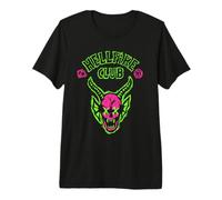 Stranger Things Hellfire Neon Sketch Logo Maglietta Premium