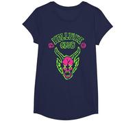 Stranger Things Hellfire Neon Sketch Logo Maglietta, Ragazze, Navy, L