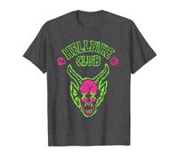 Stranger Things Hellfire Neon Sketch Logo Maglietta, Uomo, Grigio Scuro, 3XL