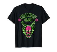 Stranger Things Hellfire Neon Sketch Logo Maglietta, Uomo, Nero, XL