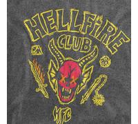 Stranger Things Hellfire Outline Front Back Unisex T Shirt, Black, Medium