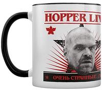 Stranger Things Hopper Lives Black Inner Tazza Bianca