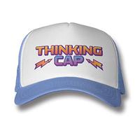 Stranger Things Licenza Ufficiale Thinking cap Premium Trucker cap (Bianca-Cielo Blu), One Size
