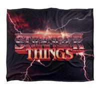 Stranger Things Lightning Logo Silky Touch Super Soft Throw Blanket 152 X 127 Cm