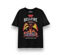 Stranger Things Maglietta Unisex | Maglietta Grafica a Maniche Corte Hellfire Club per Adulti in Nero | Maglietta Dungeons And Dragons Hawkins High Club Devil & Fire | Programma TV Netflix