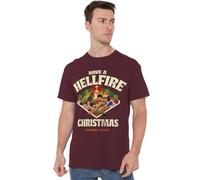 Stranger Things Maglietta Unisex Stranger Things Have a Hellfire Christmas Festive Board Games, Maglietta Unisex Bordeaux, Borgogna, L