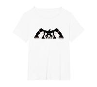 Stranger Things Mind Flayer con luci Natalizie Maglietta, Donna Plus-Size, Bianco, 3X