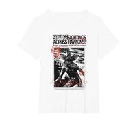 Stranger Things Newspaper Demogorgon Sighting Maglietta, Donna Plus-Size, Bianco, 5X