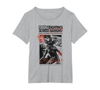 Stranger Things Newspaper Demogorgon Sighting Maglietta, Donna Plus-Size, Grigio Melange, 6X