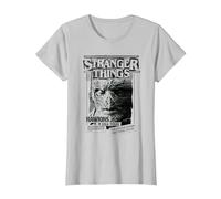 Stranger Things Newspaper Vecna Maglietta, Donna, Argento, M