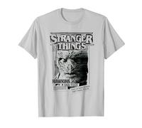 Stranger Things Newspaper Vecna Maglietta, Uomo, Argento, M