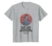 Stranger Things One Last Adventure Poster Maglietta, Bambini, Grigio Melange, 6 Anni