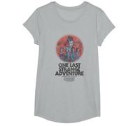Stranger Things One Last Adventure Poster Maglietta, Ragazze, Grigio Melange, S