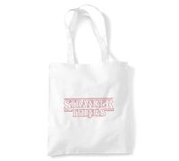 Stranger Things Outline Logo Borsa Riutilizzabile Per La Spesa Da Viaggio, Bianca