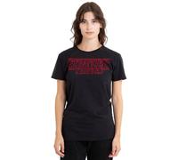 Stranger Things Outline Logo T-Shirt Donna, Nero, M